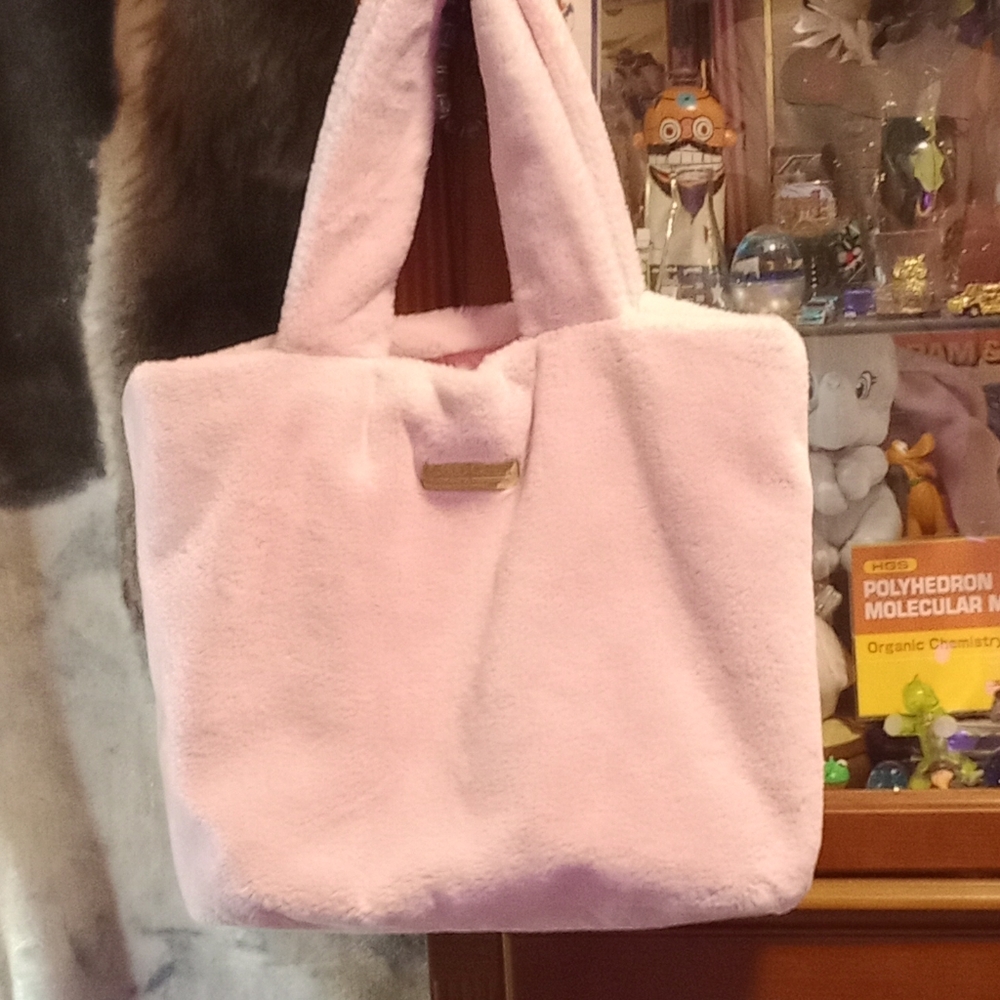 Pink Faux Fur Tote Bag